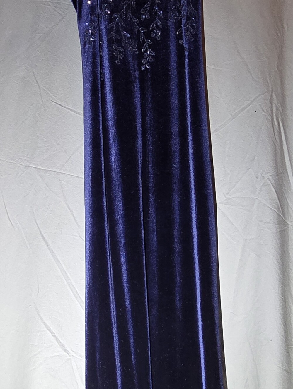 Elegant Navy Velvet Maxi Dress